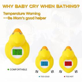 img 3 attached to Floating Rubber Duck Bath Thermometer for Infants with Temperature Warning - Water and Room Safety for Bathtub, Bath Pool - Includes 2 Rubber Ducks