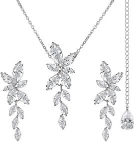 img 4 attached to 💍 SWEETV Marquise Cubic Zirconia Wedding Jewelry Sets: Perfect Accessories for Bridesmaids, Brides, and Bridal Party