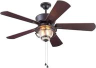 matte bronze led indoor/outdoor ceiling fan - harbor breeze merrimack ii 52-in with light kit (5-blade) логотип