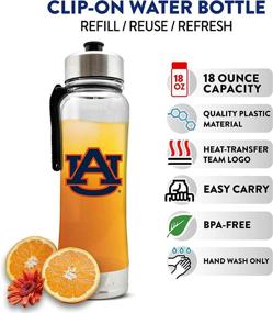 img 3 attached to NCAA Clip-On Transparent Plastic Water Bottle with Stainless Steel Lid and Base - Easy Carry, Portable, BPA-Free, 20oz