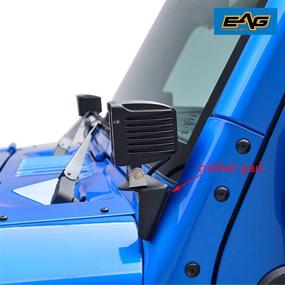 img 1 attached to EAG LED Light Windshield Mount Corner Relocate 🚗 Brackets Kit for 07-18 JK: Enhanced Visibility and Easy Installation