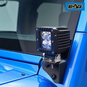 img 2 attached to EAG LED Light Windshield Mount Corner Relocate 🚗 Brackets Kit for 07-18 JK: Enhanced Visibility and Easy Installation