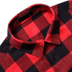 img 3 attached to 👔 Premium Long Sleeve Flannel Shirts for Men by MCEDAR: Stylish Hanging Clothing and Shirts