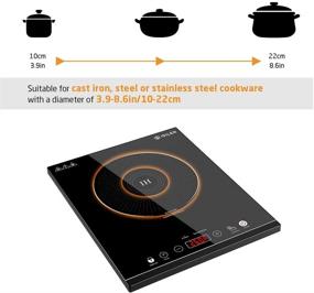 img 2 attached to Efficient and Safe iSiLER 1800W Portable Induction Cooktop: Sensor Touch, Kids Safety Lock, Timer, 18 Power & 17 Temperature Settings