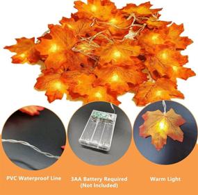img 3 attached to Thanksgiving Maple Leaf String Lights – KRX 3 Pack, 30FT 60LED Fall Leaf Garland Lights, Battery Operated (3 AA), Perfect Indoor Outdoor Home Party Fireplace Holiday Decorations