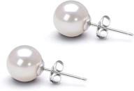 👂 gold plated akoya cultured pearl stud earrings set - aaa 8mm white pearls in cultured pearl setting logo