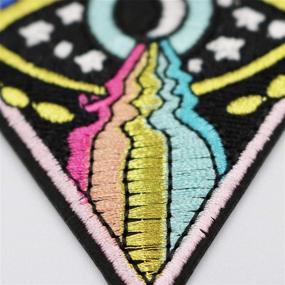 img 1 attached to 🌌 Milky Way Rhombic Eyes Patch - Embroidered Applique Badge - Iron On Sew On Emblem