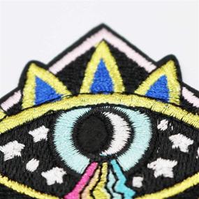 img 2 attached to 🌌 Milky Way Rhombic Eyes Patch - Embroidered Applique Badge - Iron On Sew On Emblem