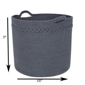 img 3 attached to 🧺 Gray Braided Crown Large Storage Woven Basket - Versatile and Decorative for Toys, Blankets, Laundry, Towels, Magazines, Baby Nursery