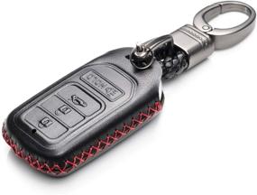 img 3 attached to 🚗 Enhance Your Honda Remote Access with Vitodeco Genuine Leather Smart Key Case – Compatible with Civic, Fit, Accord, Pilot, CR-V [4 Buttons, Black/Red]