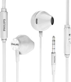 img 4 attached to 🎧 PHILIPS Wired Earbuds with Microphone - Ergonomic Comfort-Fit in Ear Headphones for Cell Phones - Clear Sound & Enhanced Bass - White