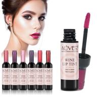 💄 long-lasting waterproof lip tint set - 6 color wine lip stains: matte lipstick, lip gloss, lip stain kit logo