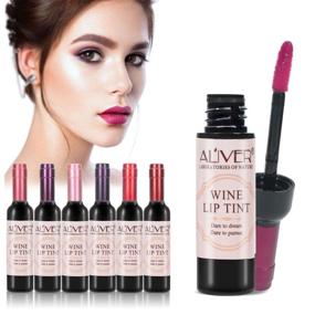 img 4 attached to 💄 Long-Lasting Waterproof Lip Tint Set - 6 Color Wine Lip Stains: Matte Lipstick, Lip Gloss, Lip Stain Kit