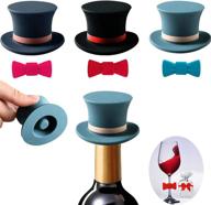 yougoals funny wine stopper set: reusable silicone wine caps for wine and beverage bottles - magic wine preserver gift for wine lovers (assorted colors) - 3pk-blackgreenblue logo