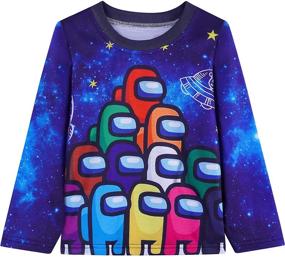 img 3 attached to Boys' Game Role Print Long Sleeve Short Sleeve 2-Piece Sets