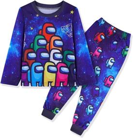 img 4 attached to Boys' Game Role Print Long Sleeve Short Sleeve 2-Piece Sets