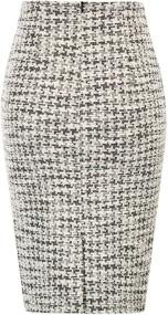 img 2 attached to Belle Poque Women's Tweed Skirt: Stretchy Business Pencil Skirt with Double Breasted Detailing