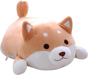 img 3 attached to 🐶 Soft Plush Shiba Inu Dog Pillow, Cute Corgi Stuffed Animal Toy - Perfect Valentine's, Christmas, Birthday Gift for Bed, Sofa Chair (Brown, 21.3in)