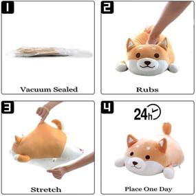 img 1 attached to 🐶 Soft Plush Shiba Inu Dog Pillow, Cute Corgi Stuffed Animal Toy - Perfect Valentine's, Christmas, Birthday Gift for Bed, Sofa Chair (Brown, 21.3in)