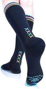 img 1 attached to 🧦 Lily Trotters Athletic Compression Socks - Knee High Support, 15-20mmHG, Four Kisses (Slate) - Superior Compression, Stylish Design & Comfortable Fit