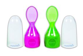 img 1 attached to Munchkin Click Lock Food Pouch Spoon Tips - 2 Ea (Colors May Vary): Convenient and Mess-free Feeding Solution