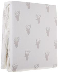 img 2 attached to 🦌 Cozy and Stylish: Trend Lab Gray Stag Silhouettes Deluxe Flannel Fitted Crib Sheet