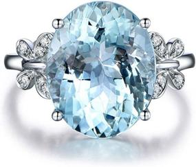 img 2 attached to 💍 Meolin Rhinestone Butterfly Ring: Stunning Sea Blue Topaz Crystal Engagement Ring, Size 8