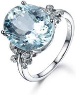 💍 meolin rhinestone butterfly ring: stunning sea blue topaz crystal engagement ring, size 8 logo