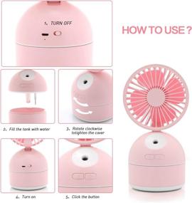 img 1 attached to 💦 Portable Pink Personal Fan with Spray - Rechargeable USB Misting Fan for Office, Home, and Outdoor Use