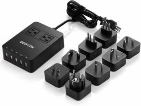 img 4 attached to 💪 Ultimate Power Solution: BESTEK USB Travel Power Strip with 8 International Adapters, 5-Port 40W USB Charging Station and 2-Outlet Surge Protector