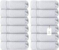large white luxury cotton washcloths 🛀 - premium hotel spa face towel set, 12-pack logo