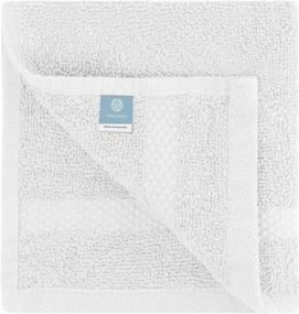 img 1 attached to Large White Luxury Cotton Washcloths 🛀 - Premium Hotel Spa Face Towel Set, 12-Pack