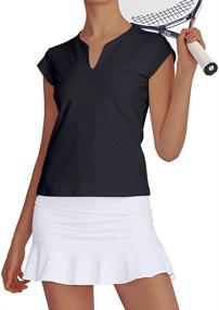 img 2 attached to 👚 Stylish Women's Tennis Shirts: Short Sleeves, Solid Colors, V-Neck - Saadiya