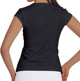 img 1 attached to 👚 Stylish Women's Tennis Shirts: Short Sleeves, Solid Colors, V-Neck - Saadiya