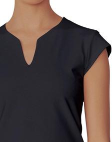 img 3 attached to 👚 Stylish Women's Tennis Shirts: Short Sleeves, Solid Colors, V-Neck - Saadiya