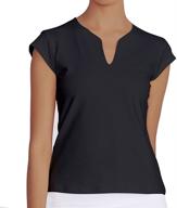 👚 stylish women's tennis shirts: short sleeves, solid colors, v-neck - saadiya logo