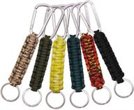 🔑 dakuan 6 pack paracord keychain carabiner set: versatile survival gear for outdoor adventures логотип