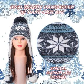 img 1 attached to Dosoni Women Winter Earflap Snowflake Outdoor Recreation and Hiking & Outdoor Recreation Clothing