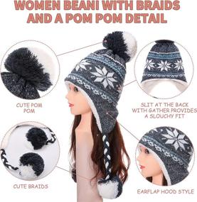 img 3 attached to Dosoni Women Winter Earflap Snowflake Outdoor Recreation and Hiking & Outdoor Recreation Clothing