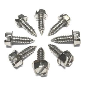 img 4 attached to 🔩 Premium Set of 8 Rustproof Chrome License Plate Screws for Secure Fastening - Chrome Stainless Steel License Plate Frame Screws Kit