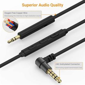 img 3 attached to 3.5mm to 2.5mm Male Headphone Cable with Microphone - Compatible with Bose NC 700 QuietComfort QC35 QC25, Sennheiser PXC 550 PXC 480, JBL Live 400BT 500BT - Replacement Audio AUX Cord - 4 Feet