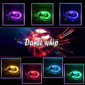 img 3 attached to 🔮 Rechargeable LED Pixel Whip - Blueple Fiber Optic Whip Dance, 6ft, 7 Colors, 360° Swivel, Emazing Lights, Sparkle Flow Toy