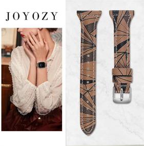 img 1 attached to Joyozy Genuine Leather Bands Compatible With Fitbit Versa&Amp Wearable Technology