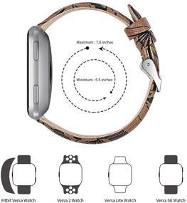 img 3 attached to Joyozy Genuine Leather Bands Compatible With Fitbit Versa&Amp Wearable Technology