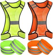 🏃 running gear set - 6-piece reflective vest and wristband armband for men and women - adjustable safety for night visibility during running, cycling, jogging, riding, and working логотип