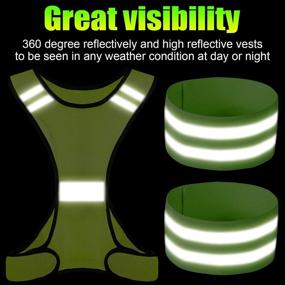 img 1 attached to 🏃 Running Gear Set - 6-Piece Reflective Vest and Wristband Armband for Men and Women - Adjustable Safety for Night Visibility during Running, Cycling, Jogging, Riding, and Working