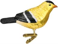 🐦 old world christmas ornaments: bird watcher collection - american goldfinch glass blown ornaments for christmas tree logo