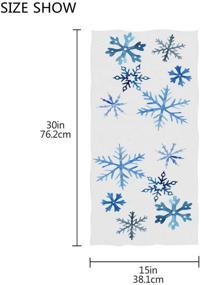 img 2 attached to ❄️ Watercolor Blue Snowflakes Hand Towels 16x30" - Ultra Soft & Highly Absorbent Christmas Winter Bathroom Towel for Xmas Bathroom Decor & Gifting