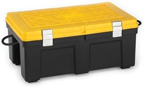 img 4 attached to 🔒 Durable HOMZ Foot Locker with Metal Latches & Rope Handles - Set of 1: High-Quality Storage Solution