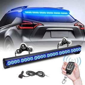 img 4 attached to TeddyTT Emergency Strobe Police Lights Bar: 27 Inch 6 Panel LED Wireless Remote Control Blue - Directional Traffic Advisor & Warning Flash Lights with Suction Mounting Bracket for Vehicles